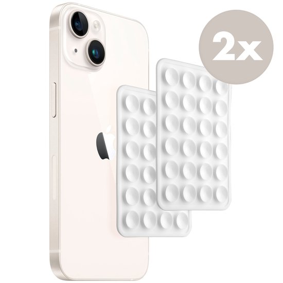 Selencia Zuignap Telefoon Sticker – 2-Pack- Octobuddy Popsocket – Wit