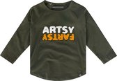 Your Wishes Artsy Fartsy Raglan Longsleeve - T-shirt - Lange Mouwen - Groen - Jongens - Maat: 98/104