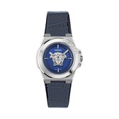 Versace Hera VE8D00124 Horloge - Leer - Blauw - Ø 38 mm