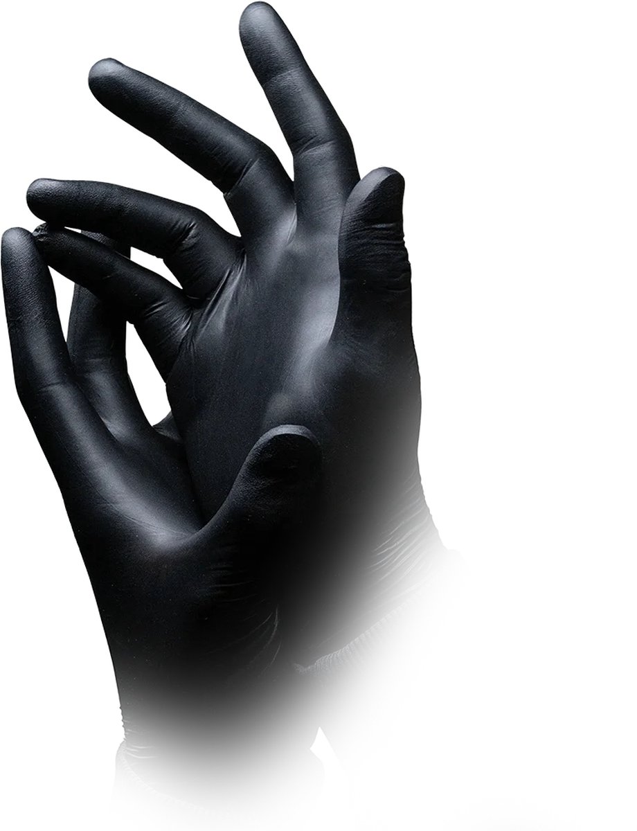 Goedkoopste Nitril handschoenen Zwart 100 pcs maat L 8/9