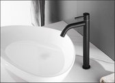 Robinet de lavabo, robinet de lavabo, hauteur 30 cm, type: 8302A, couleur noir mat, REMARQUE: UNIQUEMENT EAU FROIDE