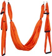 Yoga hangmat - Oranje - Aerial Yoga swing - Compleet systeem met 3 sets handgrepen - tot 300kg