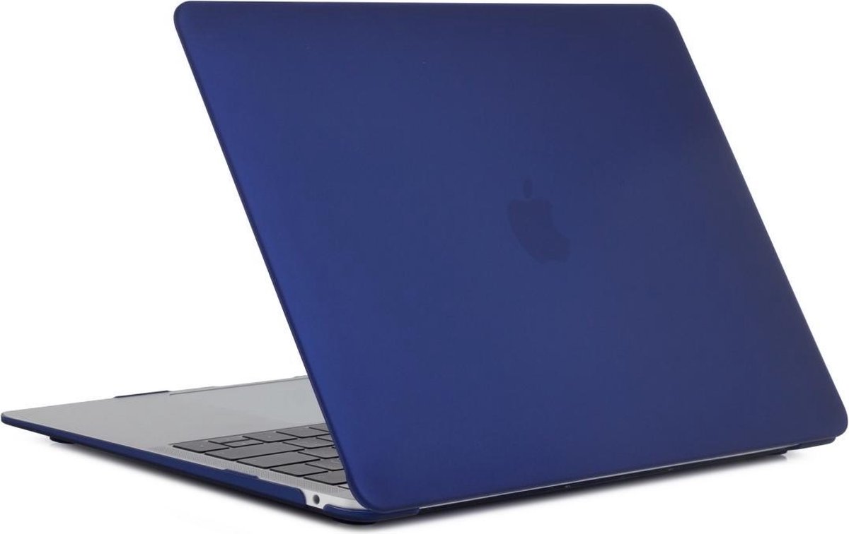 Macbook Air (2018) 13,3 inch Premium bescherming matte hard case cover laptop hoes hardshell + dust plugs |Navy Blauw / Navy Blue|TrendParts