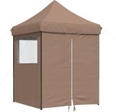 vidaXL - Partytent - inklapbaar - pop-up - met - 4 - zijwanden - bruin