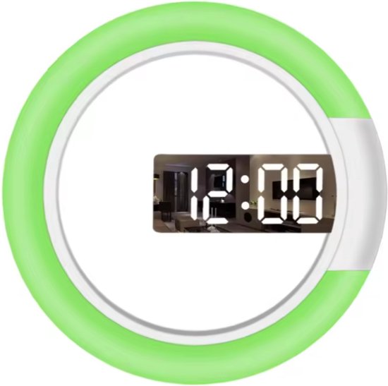 6609 3D Stereo LED Wekker Woonkamer 3D Wandklok Kleur: Zwart Frame Groen Licht 6609 3D Stereo LED Wekker Woonkamer 3D Wandklok Kleur: Zwart Frame Groen Licht