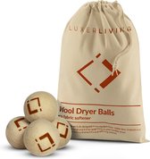 Lot de 6 boules de lavage LuxerLiving - Sèche jusqu'à 30% plus vite - Assouplissant textile - Boules sécheuses - Boules sécheuses - Écologique - 100% laine