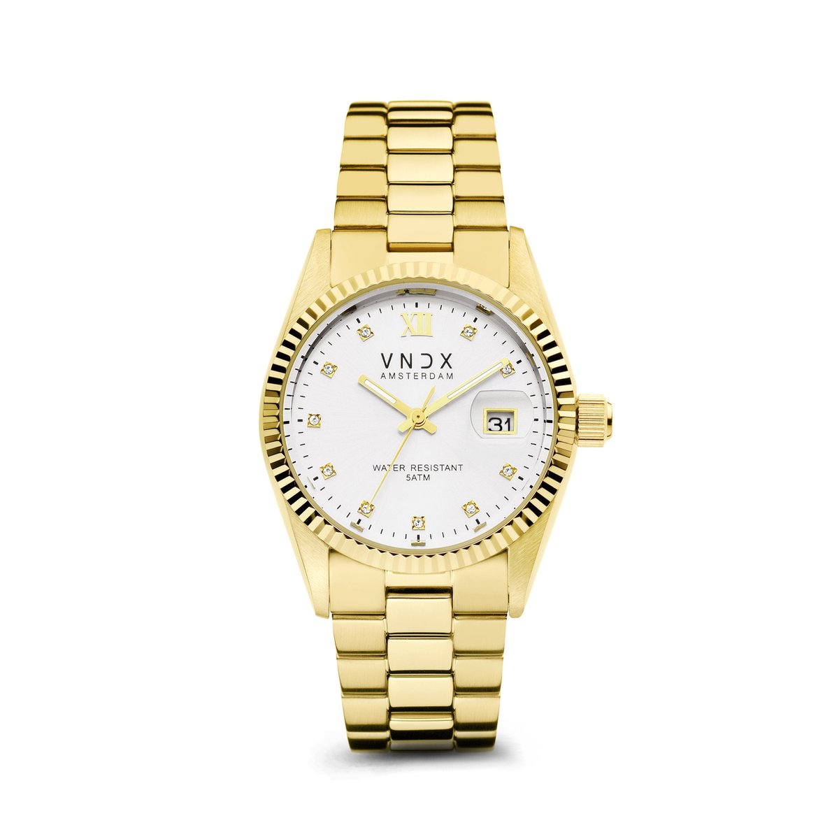 VNDX Amsterdam - Dames horloge - Dare Devil M goud wit - 36 mm - MD43006-02