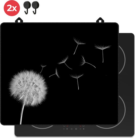 KitchyMist Inductie Beschermer 60x52 cm - Paardenbloem Pluisjes - Kookplaat Beschermer - Afdekplaat voor Kookplaat - Inductie Mat - Spatscherm Achterwand Keuken