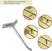 Produktbild von Uyoyous Slatwall-Haken (100 Stück) – 30 Cm, Chrom-Metall, Für Lochwände, Einzelhandel, Garage & Werkstatt