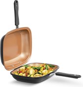 Livington Black Doubletta Deluxe | Omkeerbare pan | Koken, braden, bakken, grillen | ergonomische handgreep | geschikt voor alle warmtebronnen | Anti-aanbak laag