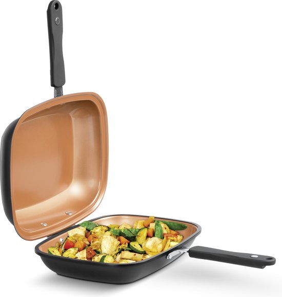 Livington Black Doubletta Reversible Pan – Rectangular Non-Stick Cooker For All Stovetops