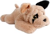 knuffel Hond junior 80 cm pluche bruin/zwart