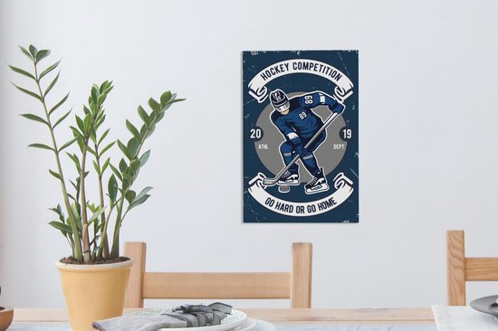 Peintures sur toile Hockey sur glace - Homme - Rétro - 20x30 cm - Décoration murale