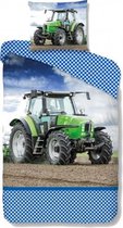 dekbedovertrek Tractor 135 x 200 cm groen/blauw