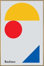 JUNIQE - Poster met kunststof lijst Minimalism -20x30 /Blauw & Geel