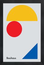 JUNIQE - Poster in houten lijst Minimalism -30x45 /Blauw & Geel