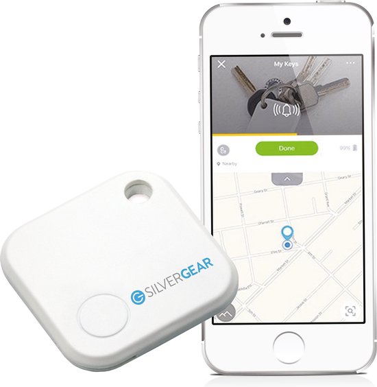 leerling middag bloemblad Silvergear Bluetooth GPS Tracker Sleutelhanger - 50m bereik - Alarmfunctie  - Via iOS... | bol.com