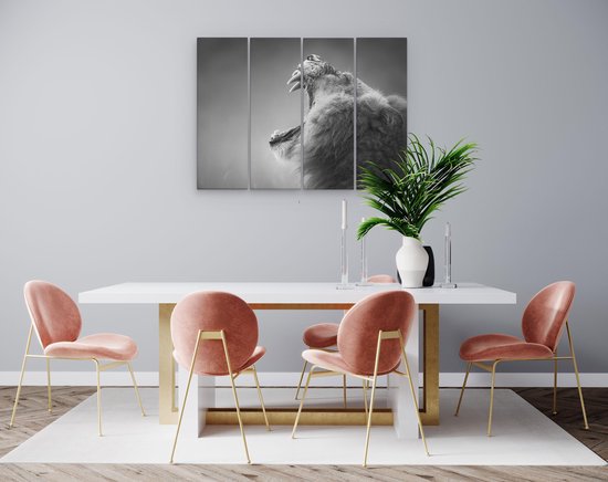 Artaza - Tryptyque Peinture sur Canevas - Lion - 120x80 - Photo sur Toile - Impression sur Toile