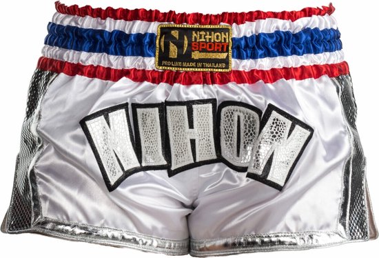 Nihon Kickboks Broek Muay Thai Diamond Heren Wit Maat Xl