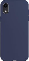Hoesje Geschikt voor iPhone XR Hoesje Siliconen Cover Case - Hoes Geschikt voor iPhone XR Hoes Back Case - Donkerblauw