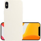Hoes voor iPhone Xs Hoesje Back Cover Siliconen Case Hoes - Wit