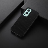 Voor OnePlus Nord 2 5G Business Echte lederen textuur Schokbestendige beschermende lederen hoes (zwart)