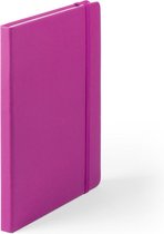 Luxe schriften/notitieboekje fuchsia roze met elastiek A5 formaat - blanco paginas - opschrijfboekjes - 100 paginas