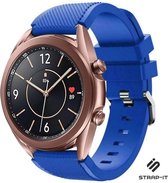 Siliconen Smartwatch bandje - Geschikt voor  Samsung Galaxy Watch 3 41mm siliconen bandje - blauw - Strap-it Horlogeband / Polsband / Armband