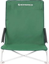 Opvouwbare strandstoel groen SONGMICS strandstoel, opvouwbare campingstoel, klapstoel met draagtas, belastbaar tot 150 kg, gemaakt van robuuste Oxford stof, voor vissen, tuin en ka