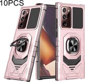 Voor Samsung Galaxy Note20 Ultra 10 PCS Union Armor Magnetische PC + TPU Shockproof Case met 360 Graden Rotatie Ring Houder (Rose Gold)