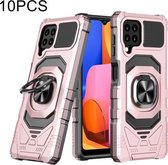 Voor Samsung Galaxy A22 4G 10 PCS Union Armor Magnetische PC + TPU Shockproof Case met 360 Graden Rotatie Ring Houder (Rose Gold)