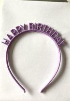 Happy birthday tiara lila- diadeem  verjaardag - volwassenen - kinderen - jarig