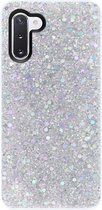 - ADEL Premium Siliconen Back Cover Softcase Hoesje Geschikt voor Samsung Galaxy Note 10 - Bling Bling Glitter Zilver