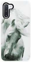 - ADEL Siliconen Back Cover Softcase Hoesje Geschikt voor Samsung Galaxy Note 10 - Paarden