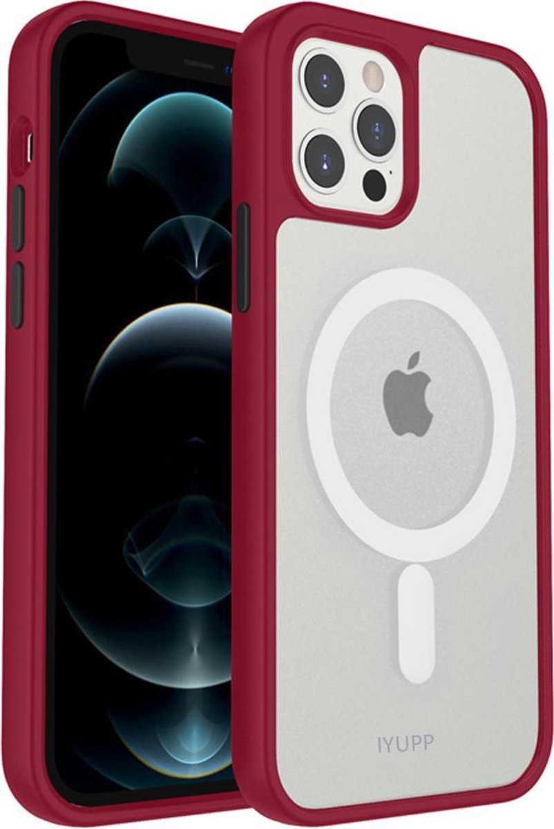 IYUPP Rood Bumper Hoesje met Magsafe geschikt voor Apple iPhone 12 / 12 Pro - Shockproof