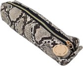 Slangen Look Etui - Beige Goud - Rond - 24 x 5.5 cm