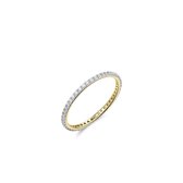 Jewels Inc. - Ring - Aanschuifring Alliance gezet met Zirkonia - 1.5mm Breed - Maat 50 - 14 Karaat Geelgoud