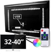 TV backlight set met 4 RGB strips van 32 - 40 inch