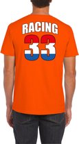 Oranje t-shirt Racing 33 supporter / race fan voor heren - race fan / race supporter / coureur supporter S