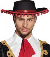 2x morceaux de chapeau de matador espagnol avec des boules - Chapeaux de costume de carnaval