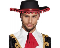 Boland Spaanse matador hoed - 2x - 59 cm - met bolletjes - carnaval - spanje thema