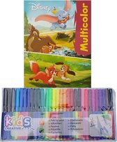 Vrolijk kleurboek met viltstiften, 32 pagina’s met 32 kleurplaten, uren plezier voor alle kinderen, meisjes en jongens, perfect voor de motoriek, als hobby en educatief. Multicolor Disney.