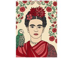 HappyBook - Notebook - Notitieboek - Frida - Kahlo - FridaKahlo - Beige - A4 - Lijntjes - Dagboek - Cadeau - Relatiegeschenk - Elastiek - Softcover - Werk - Studie - School - Zakelijke notities - Herinneringen opschrijven - Business - Momenten - Plan