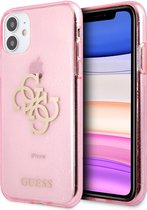 Limited Edition Guess iPhone 11 6,1" roze harde hoes Groot Glitter Logo
