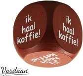 Dobbelstenen spel - Jij haalt koffie/Ik haal koffie - Houten Dobbelsteen - Bruin - 2.4 cm