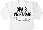 Shirt baby-dreumes-opa's vriendje voor altijd-wit-zwart-Maat 56