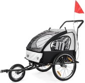 Fietskar - 2in1 Jogger - Wit/Zwat - Zwart frame