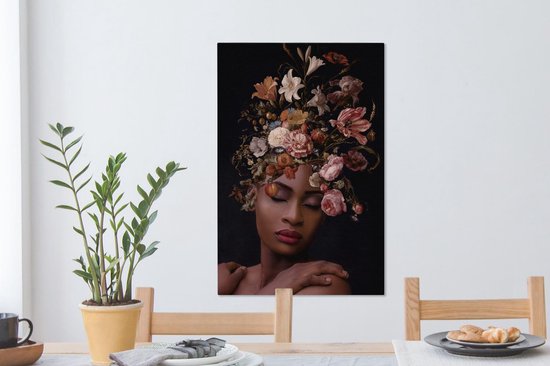 Peintures sur Toile Bouquet - Femme - Maquillage - 40x60 cm - Décoration murale