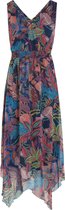 Cassis - Female - Lange jurk met bladprint  - Multicolor