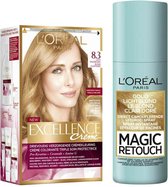 L'Oréal Excellence Creme Haarverf 8.3 Licht Goudblond + Magic Retouch Uitgroeispray Blond 75 ml Pakket